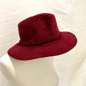 Women’s fedora hat burgundy